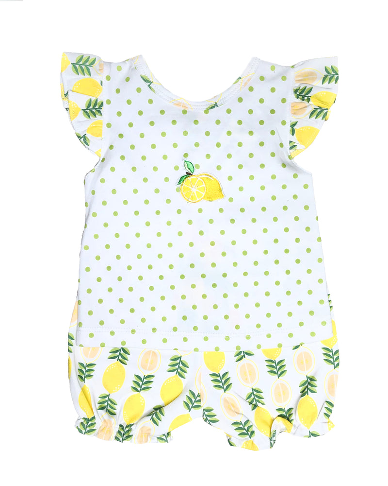 Baby girl's "Lemonade Stand" pima printed popover - Little Threads Inc. Children's Clothing