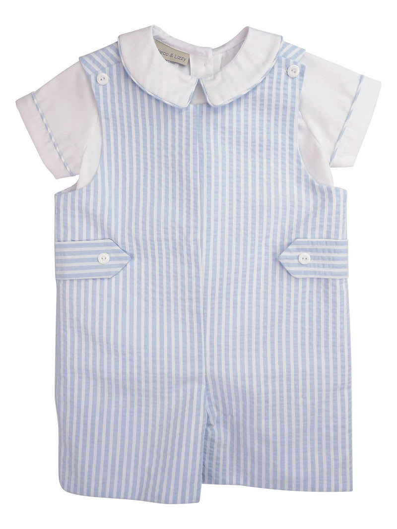 Boy's "Terry and Sam" Stripe Overall Set - Little Threads Inc. Children's Clothing