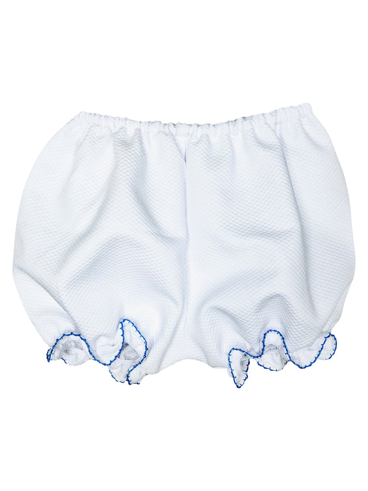 Baby Girl's "Terry & Sam" White Pique Diaper Set - Little Threads Inc. Children's Clothing