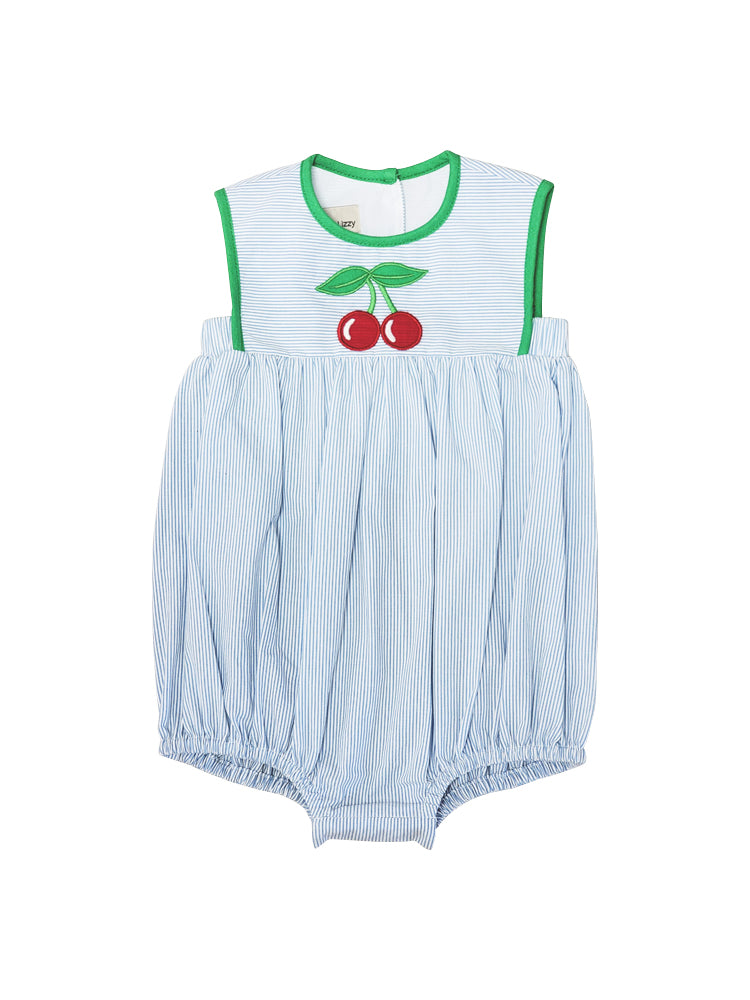 Girl's "Cherry"  print Romper - Little Threads Inc. Children's Clothing