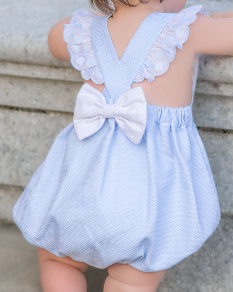 Baby Girl's "Blue and White" Sunsuit - Little Threads Inc. Children's Clothing