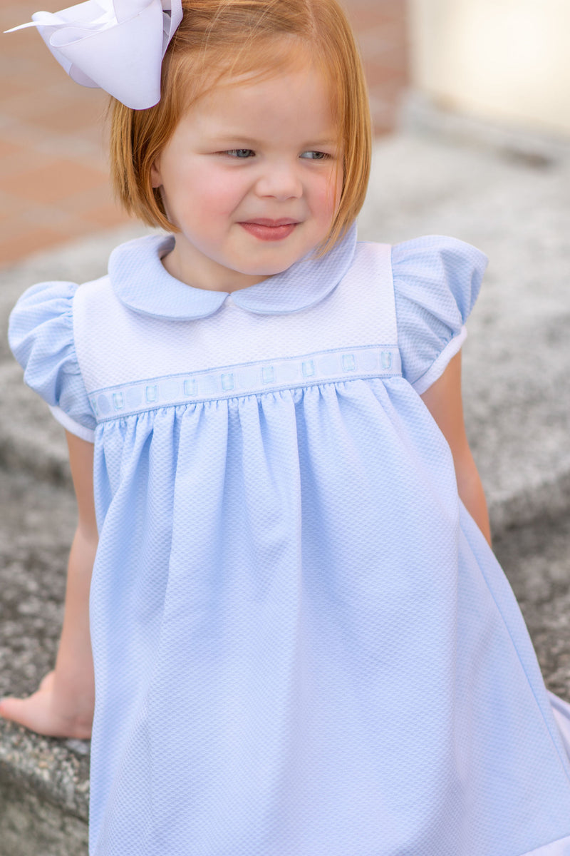 Girl's "Blue and White" Float Dress - Little Threads Inc. Children's Clothing