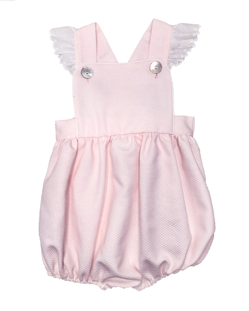Pink Pique  Girl's Sun Suit romper - Little Threads Inc. Children's Clothing