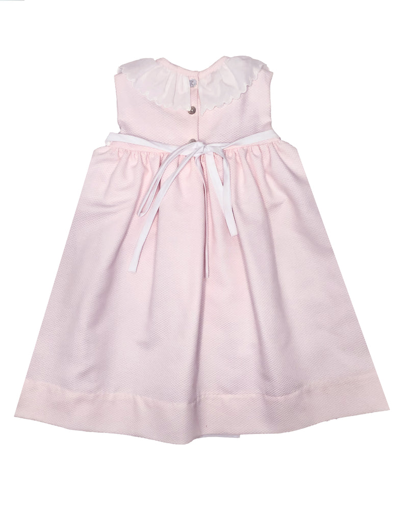 Pink Lacey Girl's Pique  Dress - Little Threads Inc. Children's Clothing