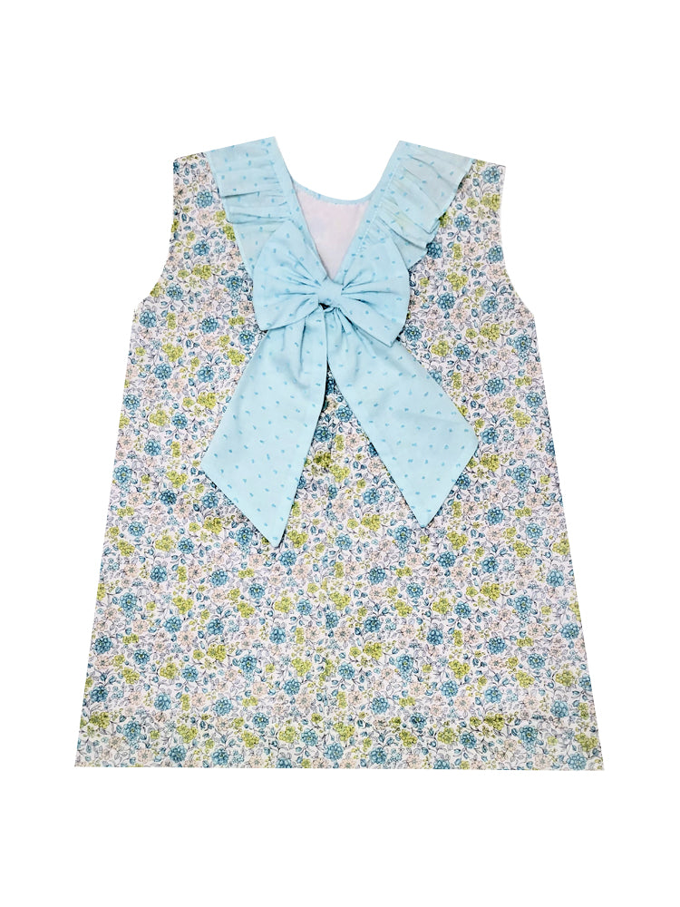 Girl's "Laurie & Brandon" Floral Print Pique A line Dress - Little Threads Inc. Children's Clothing