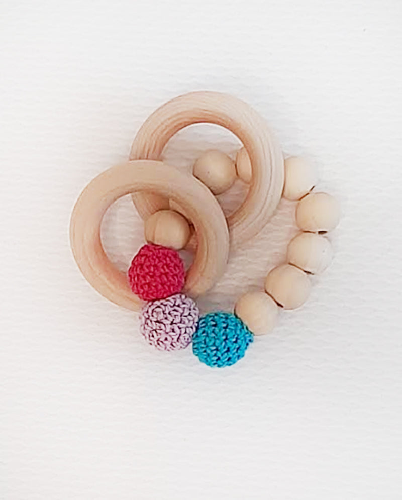 Wooden baby rattle. - Little Threads Inc. Children's Clothing