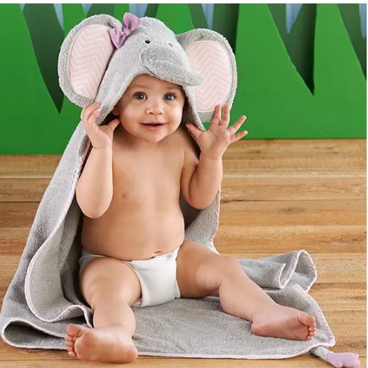 Elephant bath baby towel - Little Threads Inc. Children's Clothing