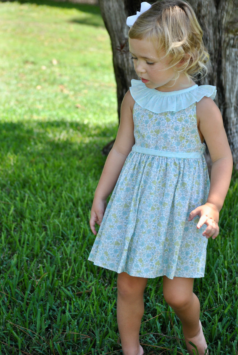 Girl's "Laurie & Brandon" Sleeveless Floral Print Dress - Little Threads Inc. Children's Clothing