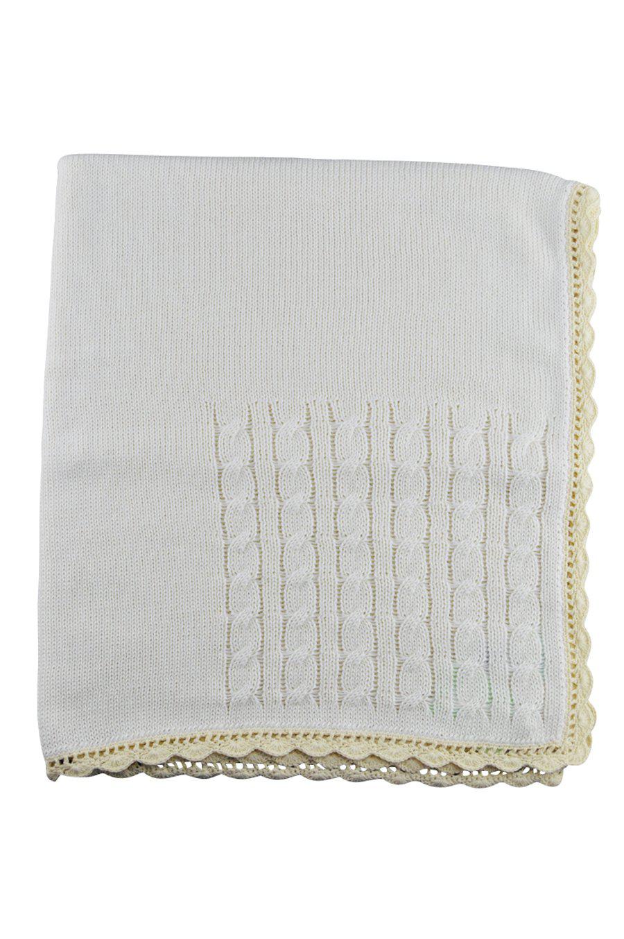 Ivory Knitted Blanket - Little Threads Inc. Children's Clothing