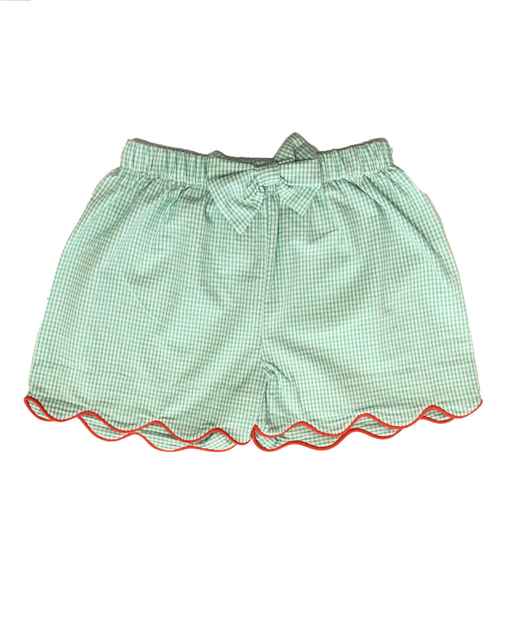 Green Checks Girl's Shorts - Little Threads Inc. Children's Clothing