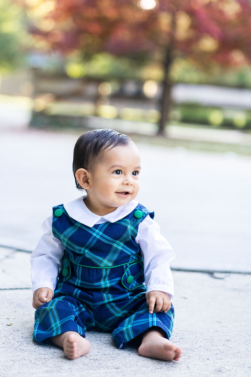 "Sienna & Luca" Long Plaid Overall - Little Threads Inc. Children's Clothing