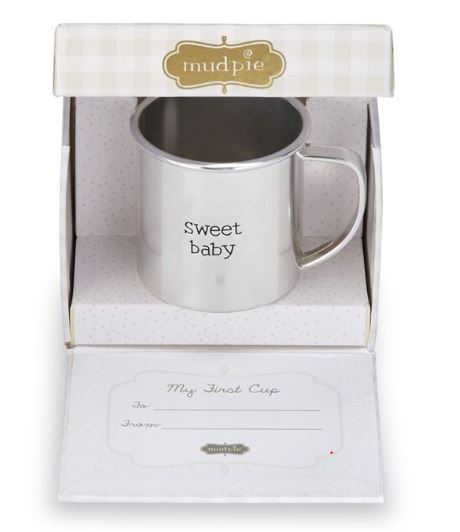 Keepsake Pewter Plate Baby Cup - Little Threads Inc. Children's Clothing