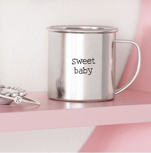Keepsake Pewter Plate Baby Cup - Little Threads Inc. Children's Clothing