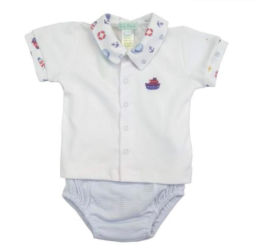 Baby Boy's Nautical Diaper and Shirt Set - Little Threads Inc. Children's Clothing