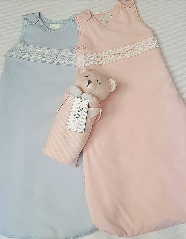 Blue Smocked Boy's Bunting - Little Threads Inc. Children's Clothing