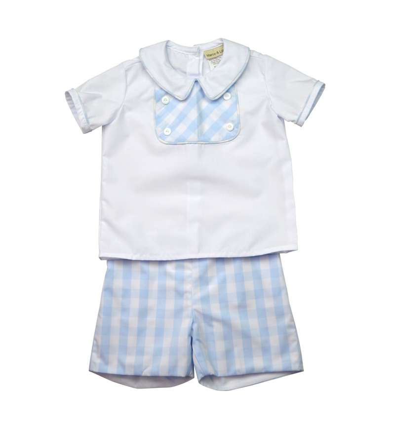 Light Blue checks  Short Set - Little Threads Inc. Children's Clothing