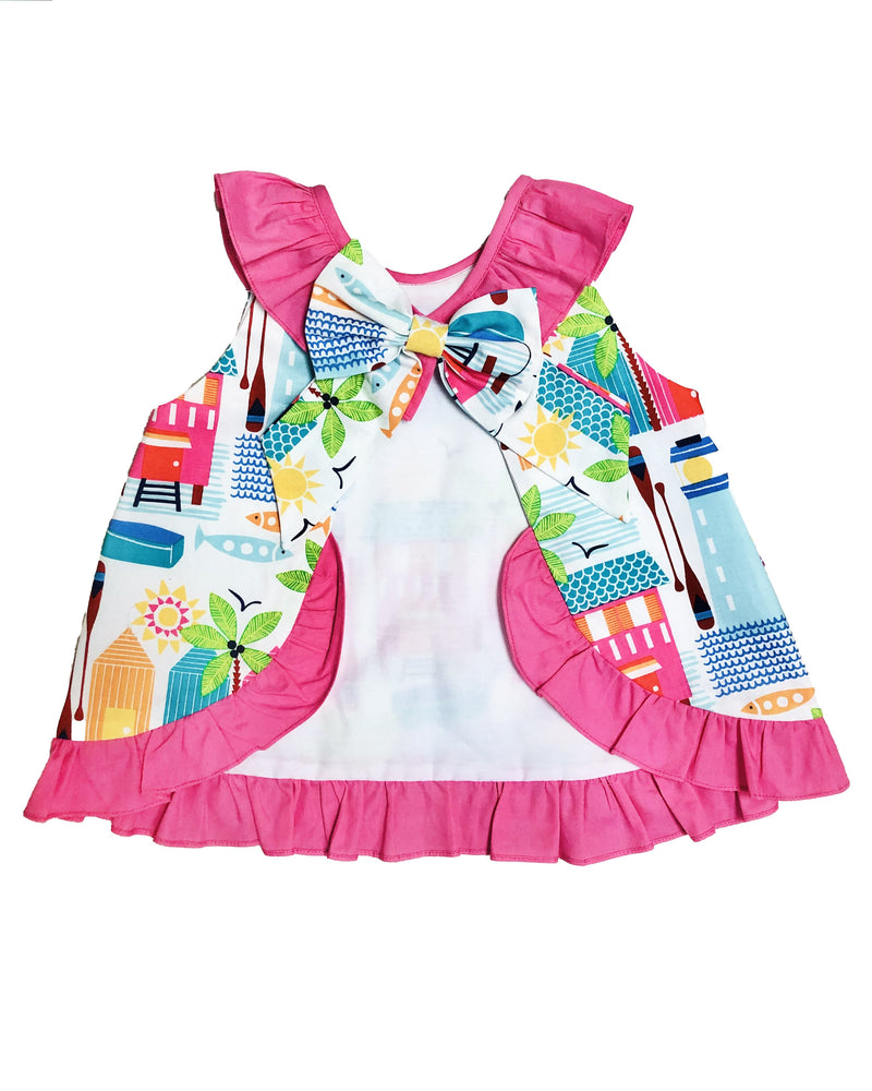 Beach Vibes Girl's popover - Little Threads Inc. Children's Clothing