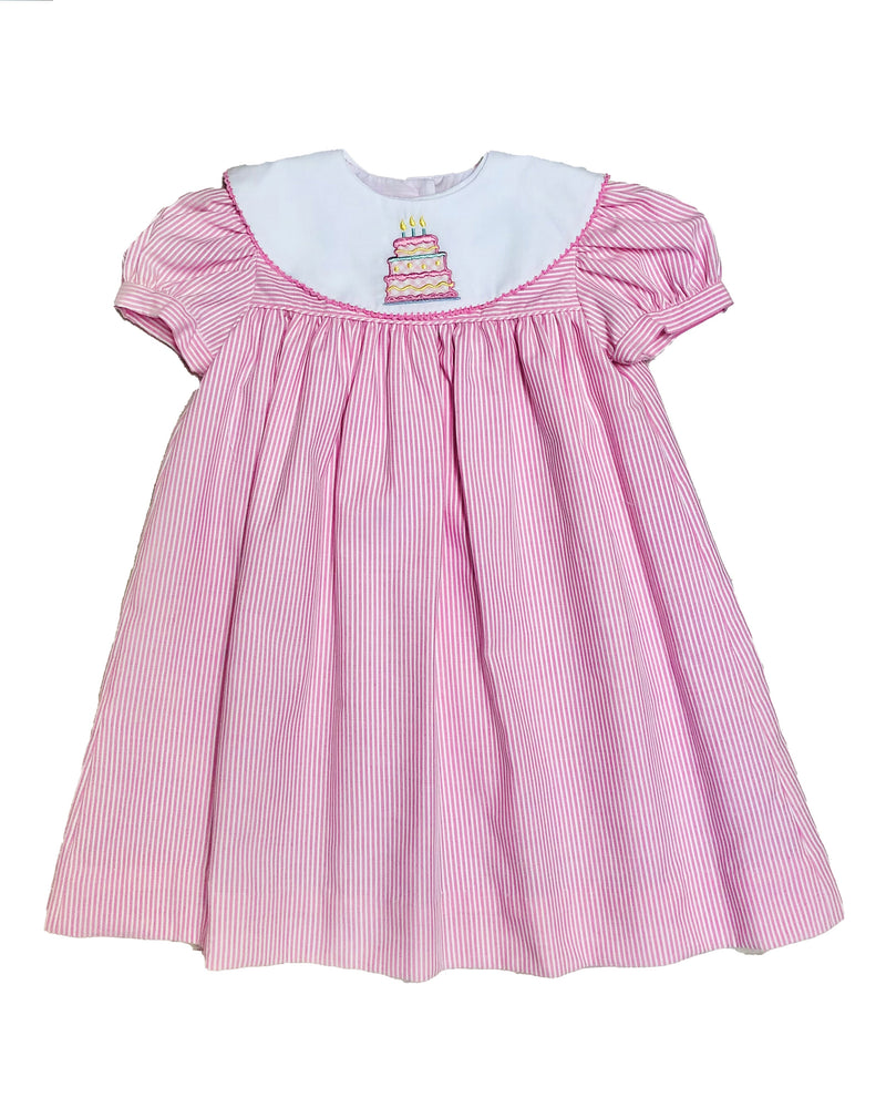 Double collar Pink stripes girl's Float dress - Little Threads Inc. Children's Clothing