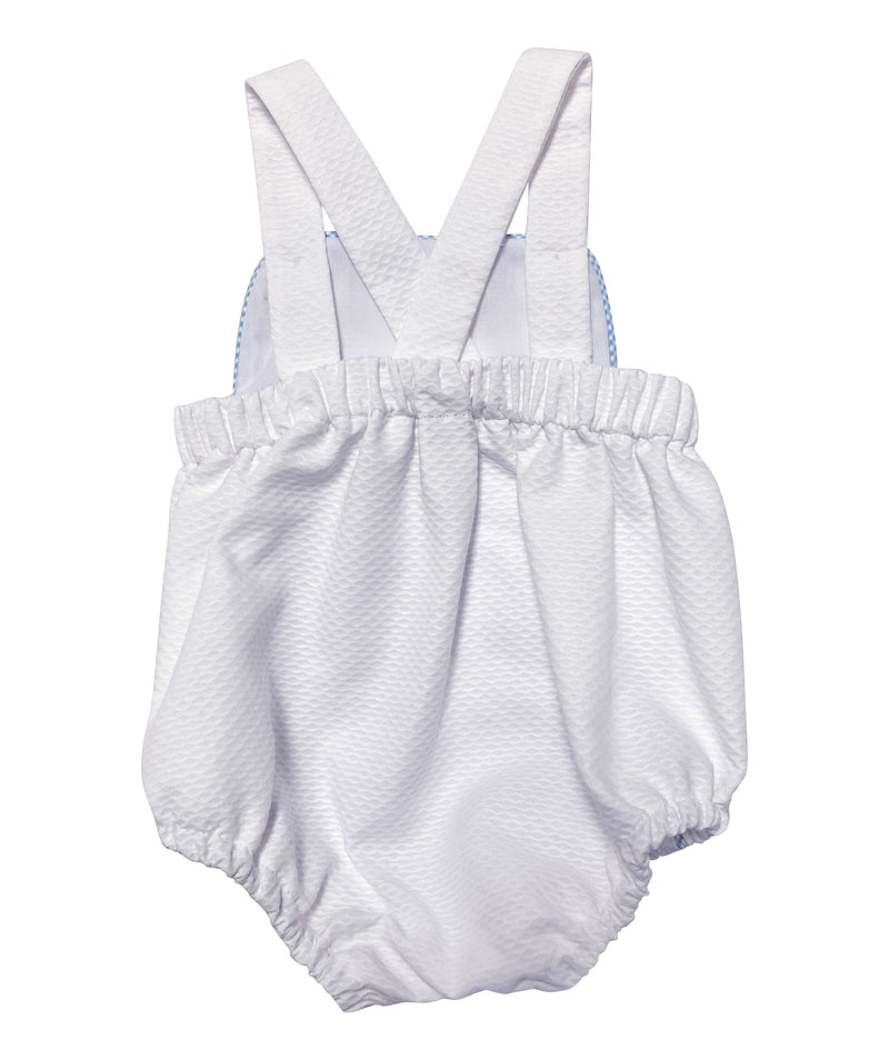 Baby Boy's Blue and White Romper - Little Threads Inc. Children's Clothing