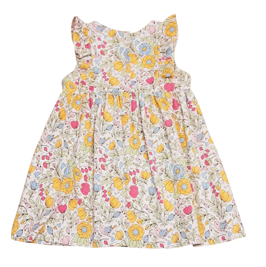 Lyann & Noah Girl's "Pastel Flowers" Ruffle Dress - Little Threads Inc. Children's Clothing