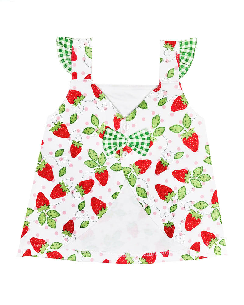 "Strawberry Patch" printed girl's diaper set - Little Threads Inc. Children's Clothing